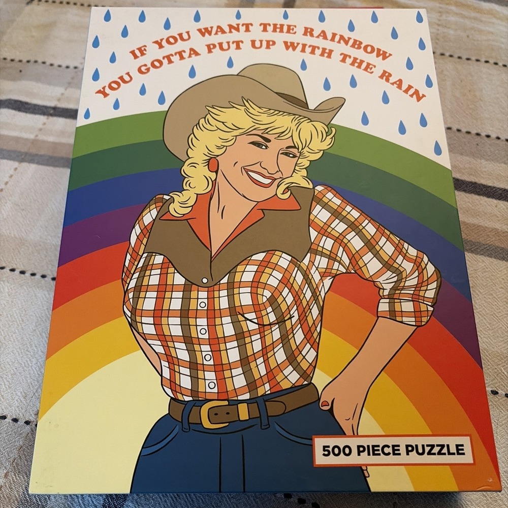 Dolly Parton PUZZLE Cowgirl Rainbow 500 Pieces 18"x24" The Found - Complete
